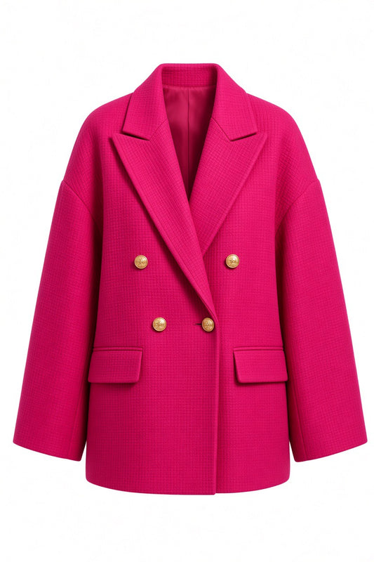 Le Magnifique Textured Double-Breasted Blazer