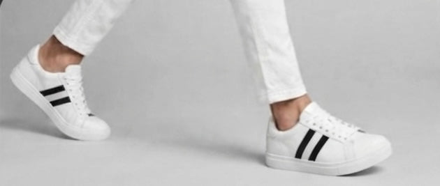 Glitter dual-stripe low-top sneaker