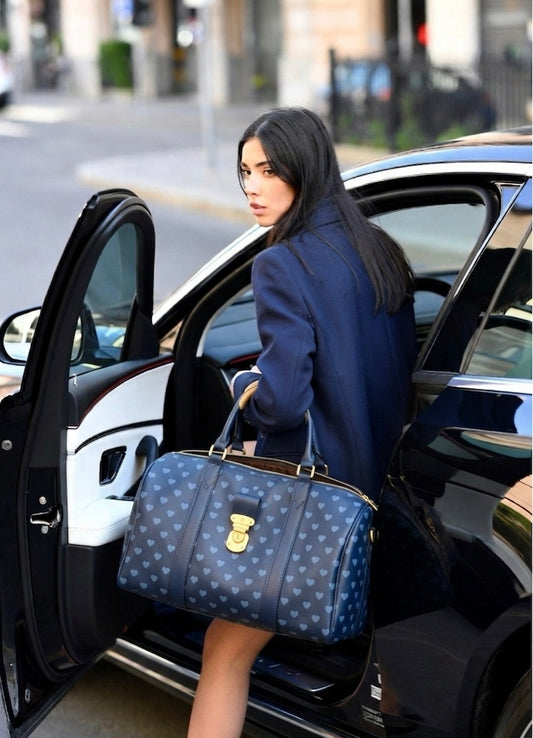 Gold Lion Keepall Heart Monogram Travel Bag