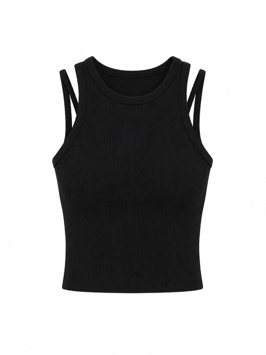 Paradox Double-Strap Ribbed Crop Top