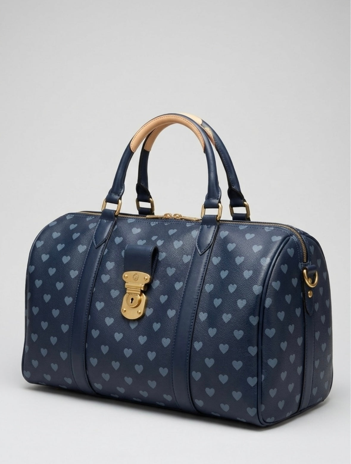 Gold Lion Keepall Heart Monogram Travel Bag