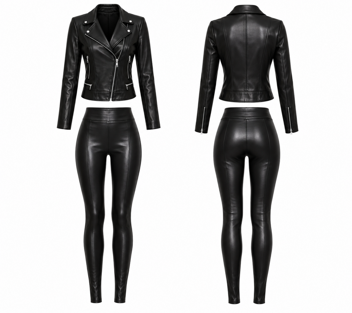Glitter¿ Leather Jacket & Leggings Set