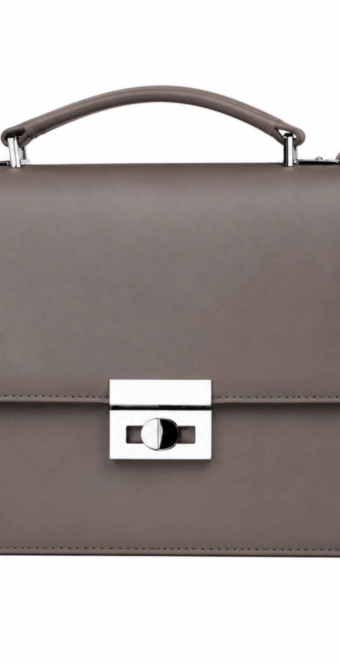 Structured Top Handle Leather Bag