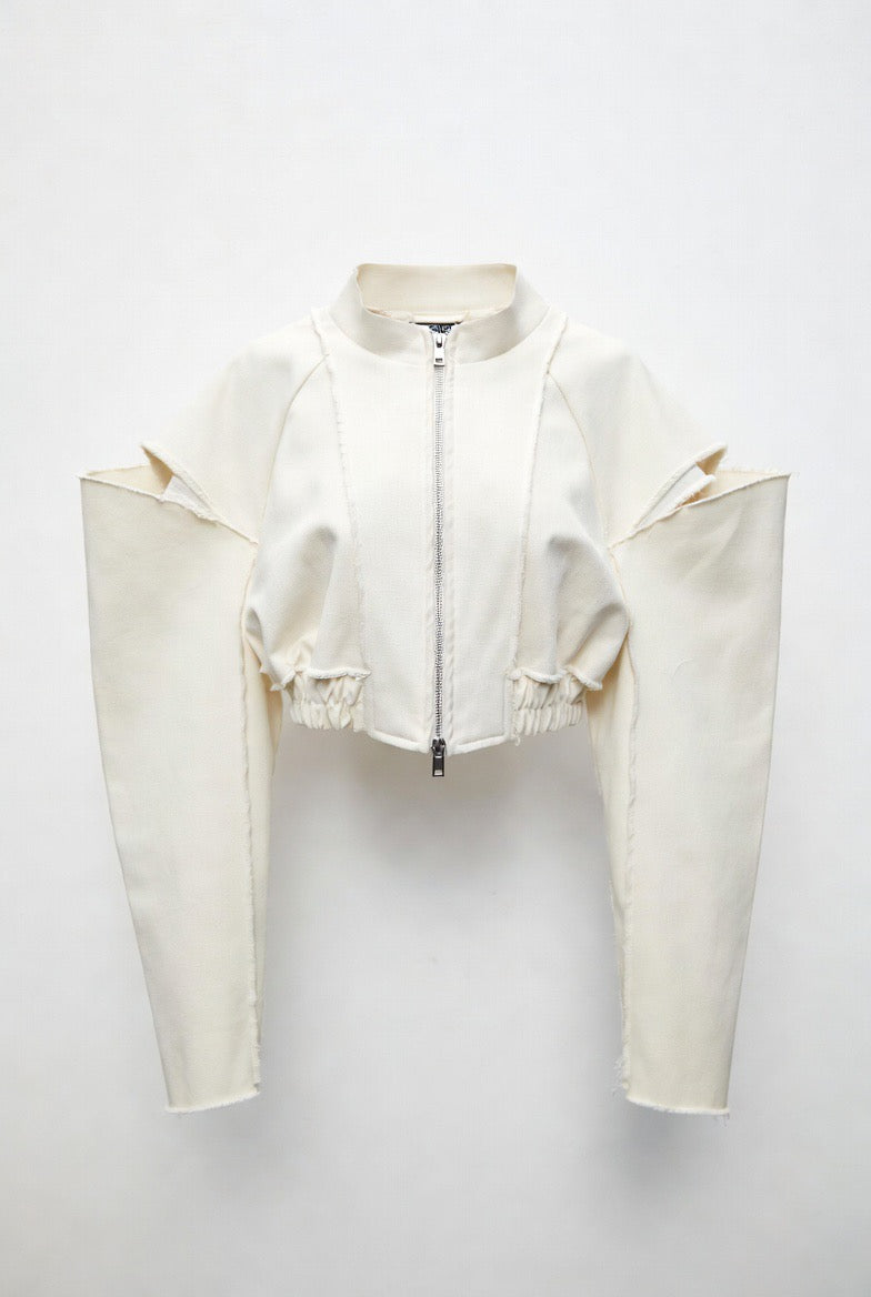 Paradox Deconstructed Cropped Bomber Jacket