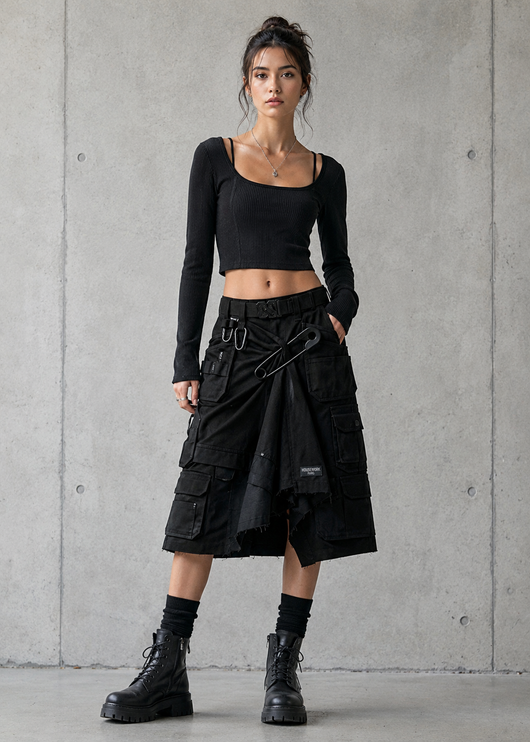 HOUSEWORK "Aegis" Deconstructed Tactical Cargo Skirt