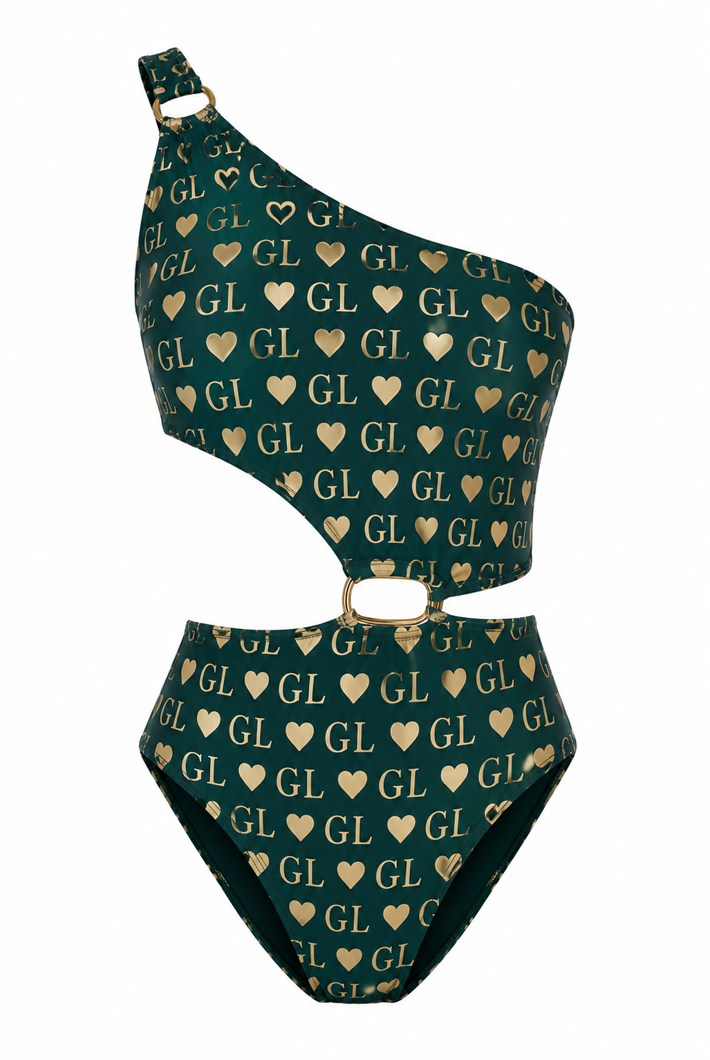 Gold Lion GL Monogram Cutout One-Shoulder