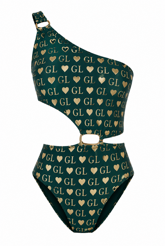 Gold Lion GL Monogram Cutout One-Shoulder