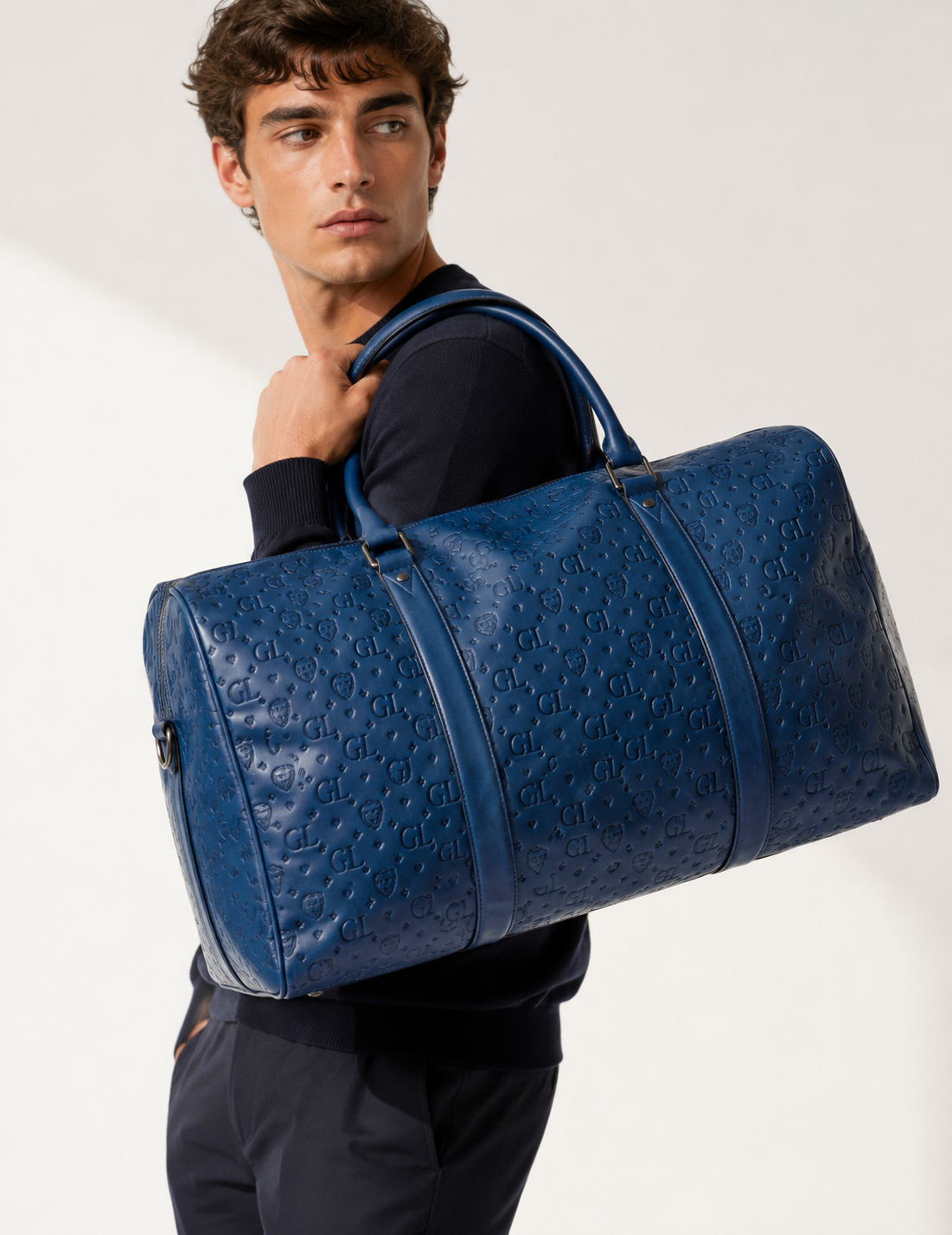 Gold Lion Midnight Monogram Duffle