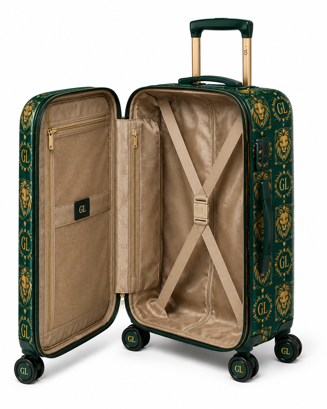 Gold Lion Emerald Royale Spinner Suitcase