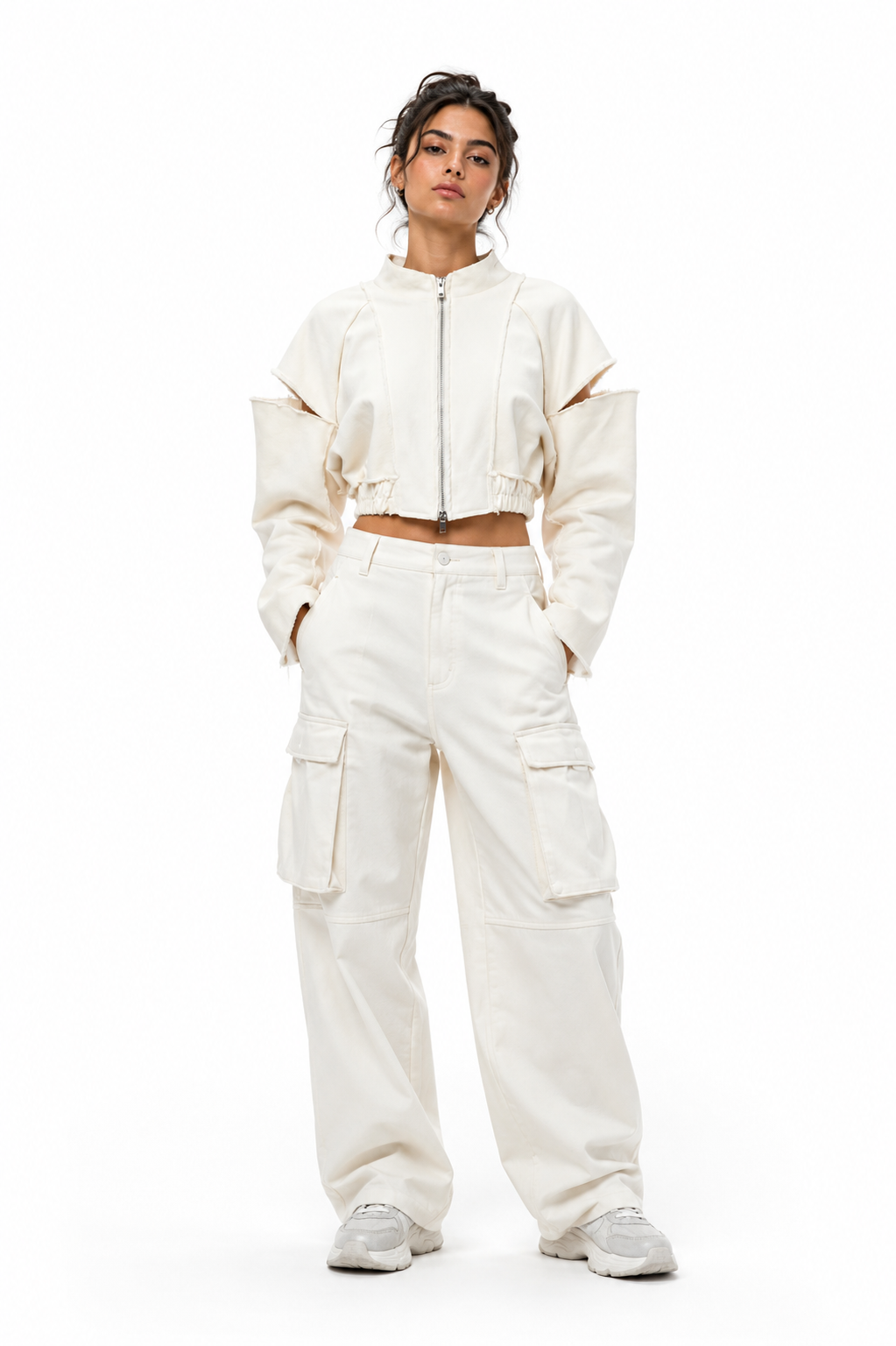 Paradox Deconstructed Cropped Bomber Jacket