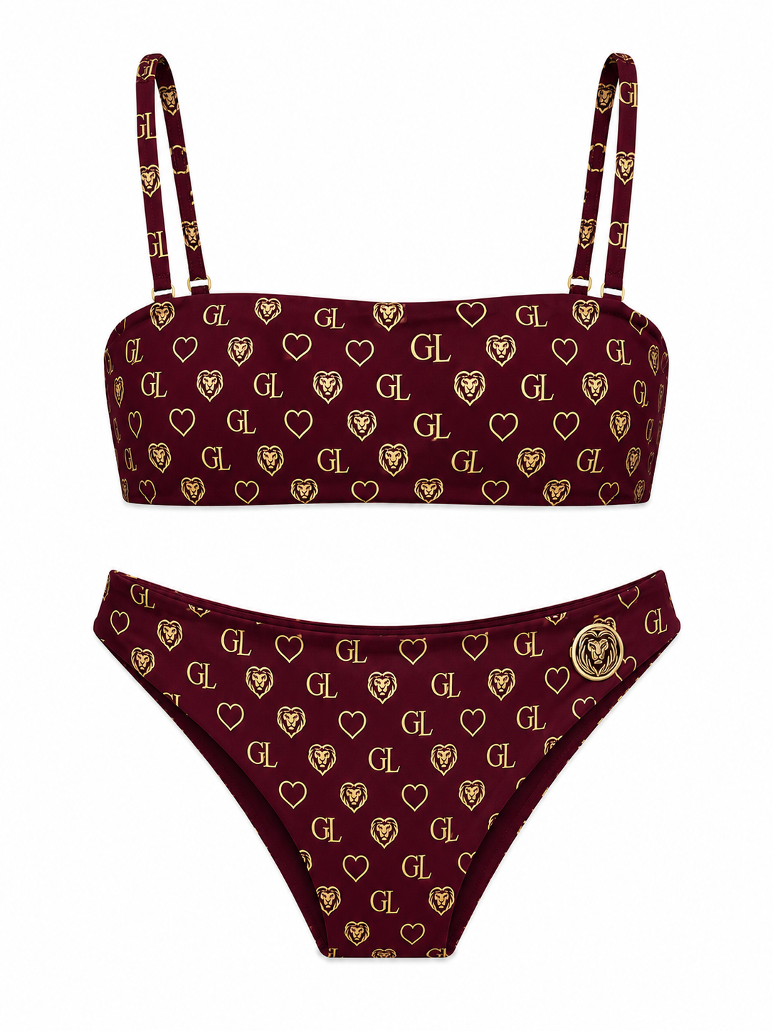 Gold Lion Monogram Bikini Set