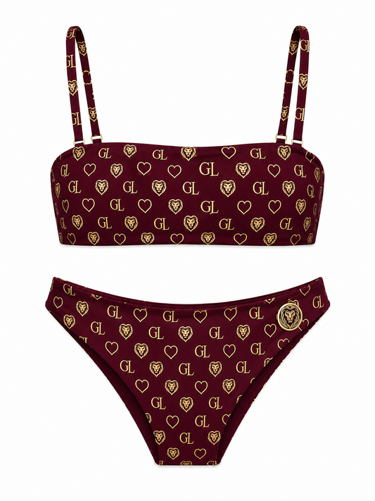 Gold Lion Monogram Bikini Set