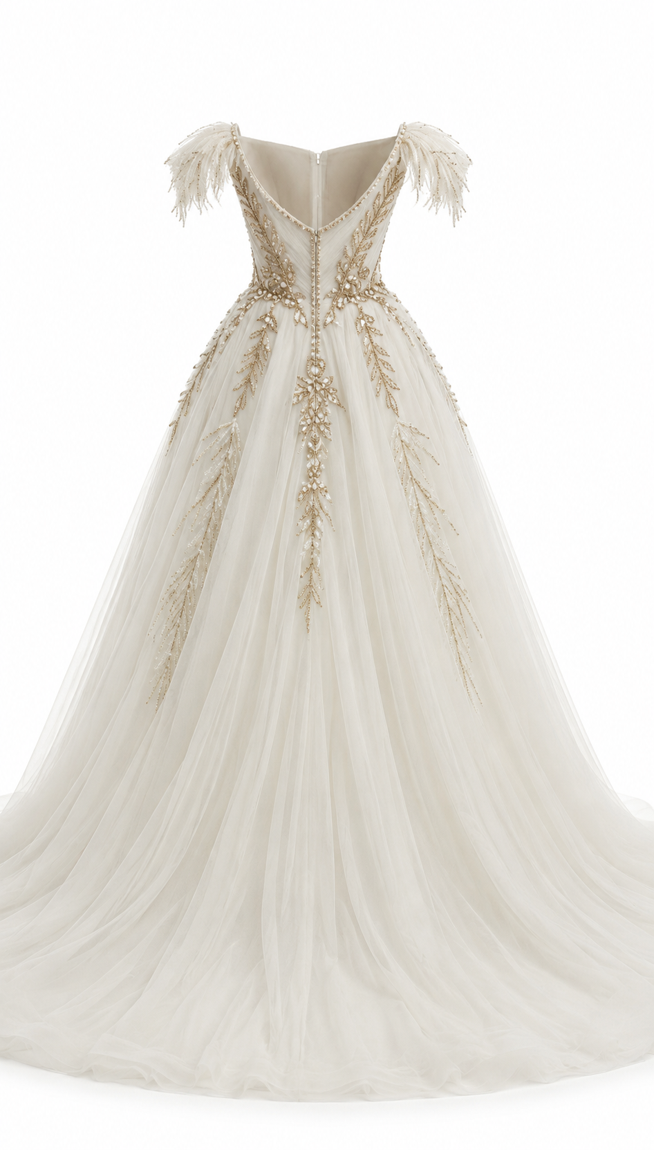 Halo Feather Couture Wedding Gown