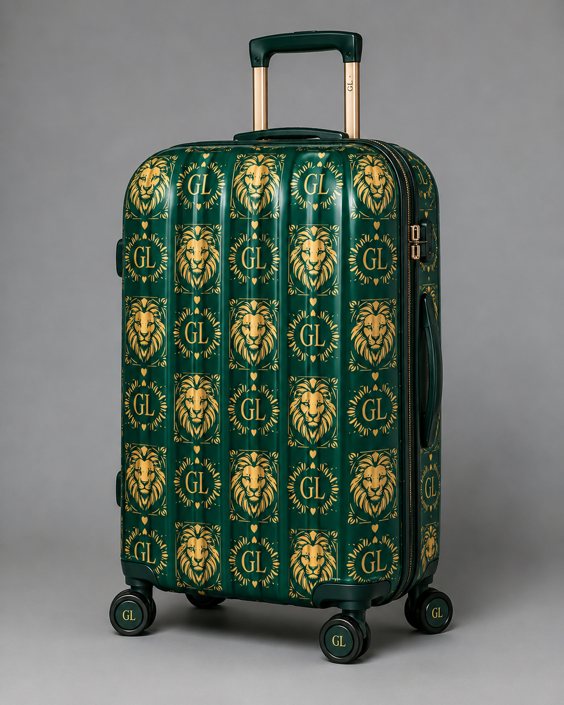 Gold Lion Emerald Royale Spinner Suitcase