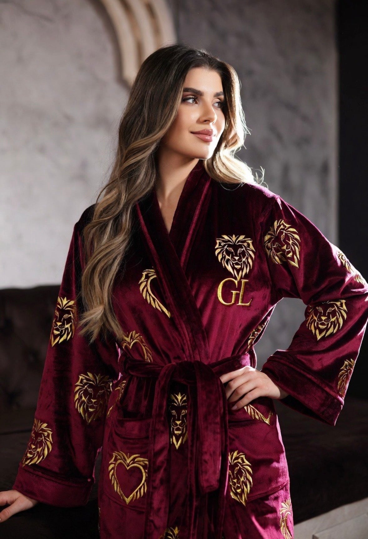 Gold Lion Velvet Robe