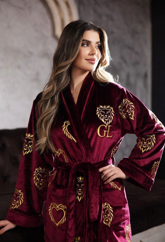 Gold Lion Velvet Robe