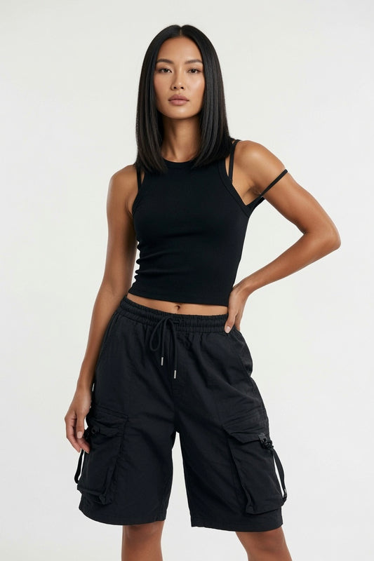 Paradox Double-Strap Ribbed Crop Top