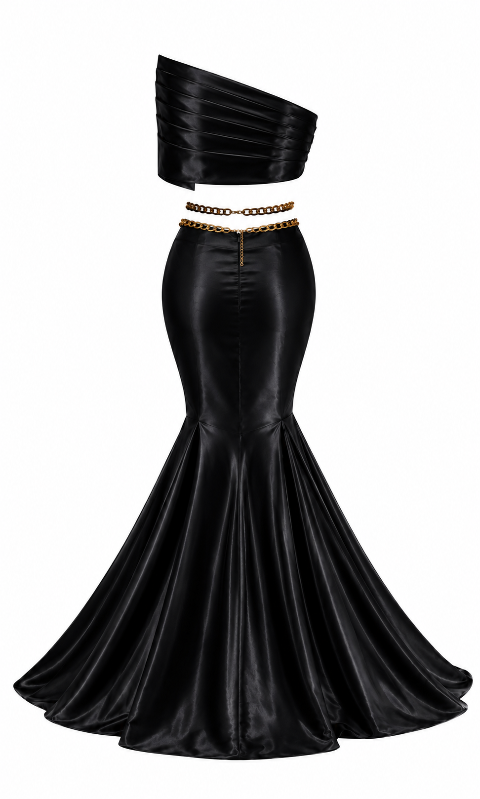 Asymmetric Draped Silk Set
