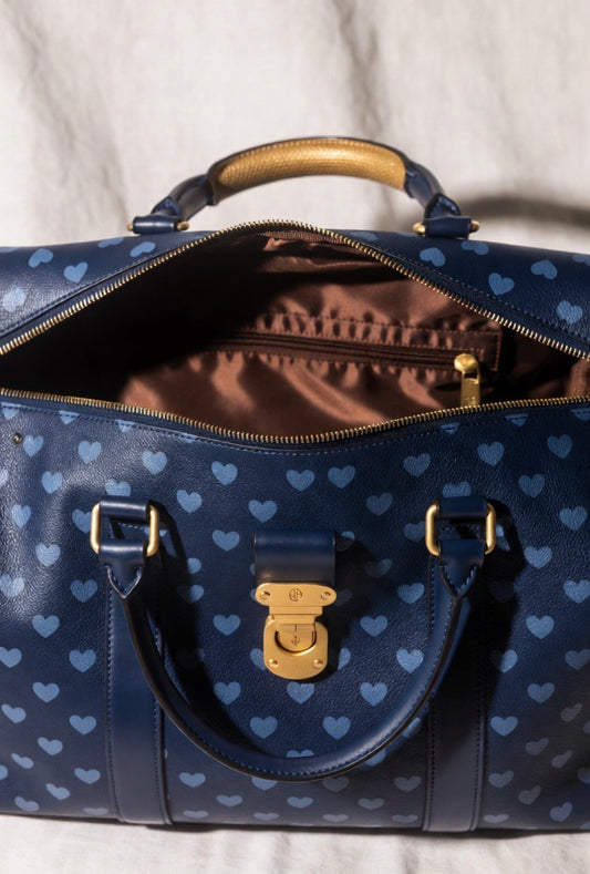 Gold Lion Keepall Heart Monogram Travel Bag
