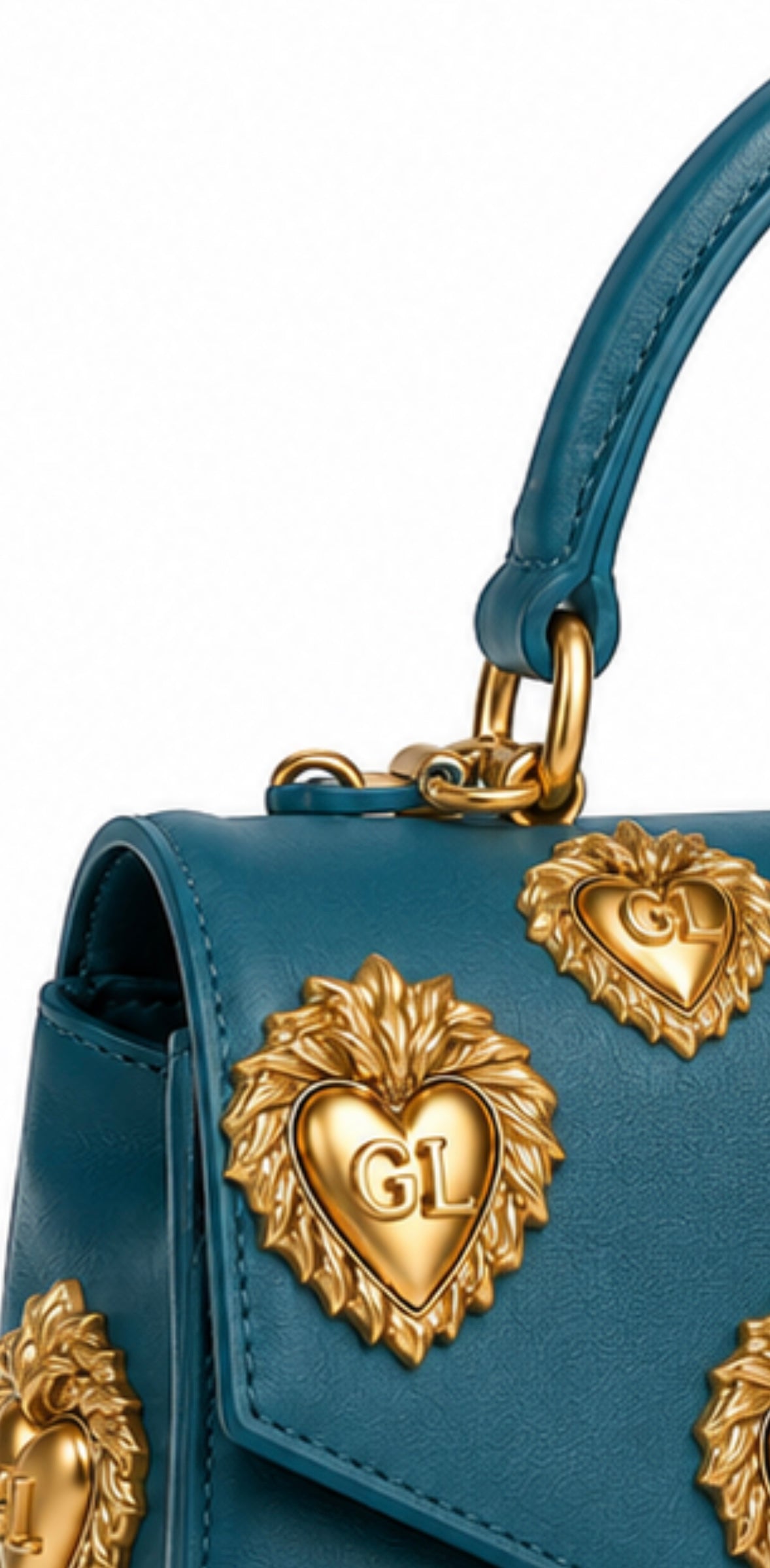Gold Lion Lion Heart Top Handle Bag