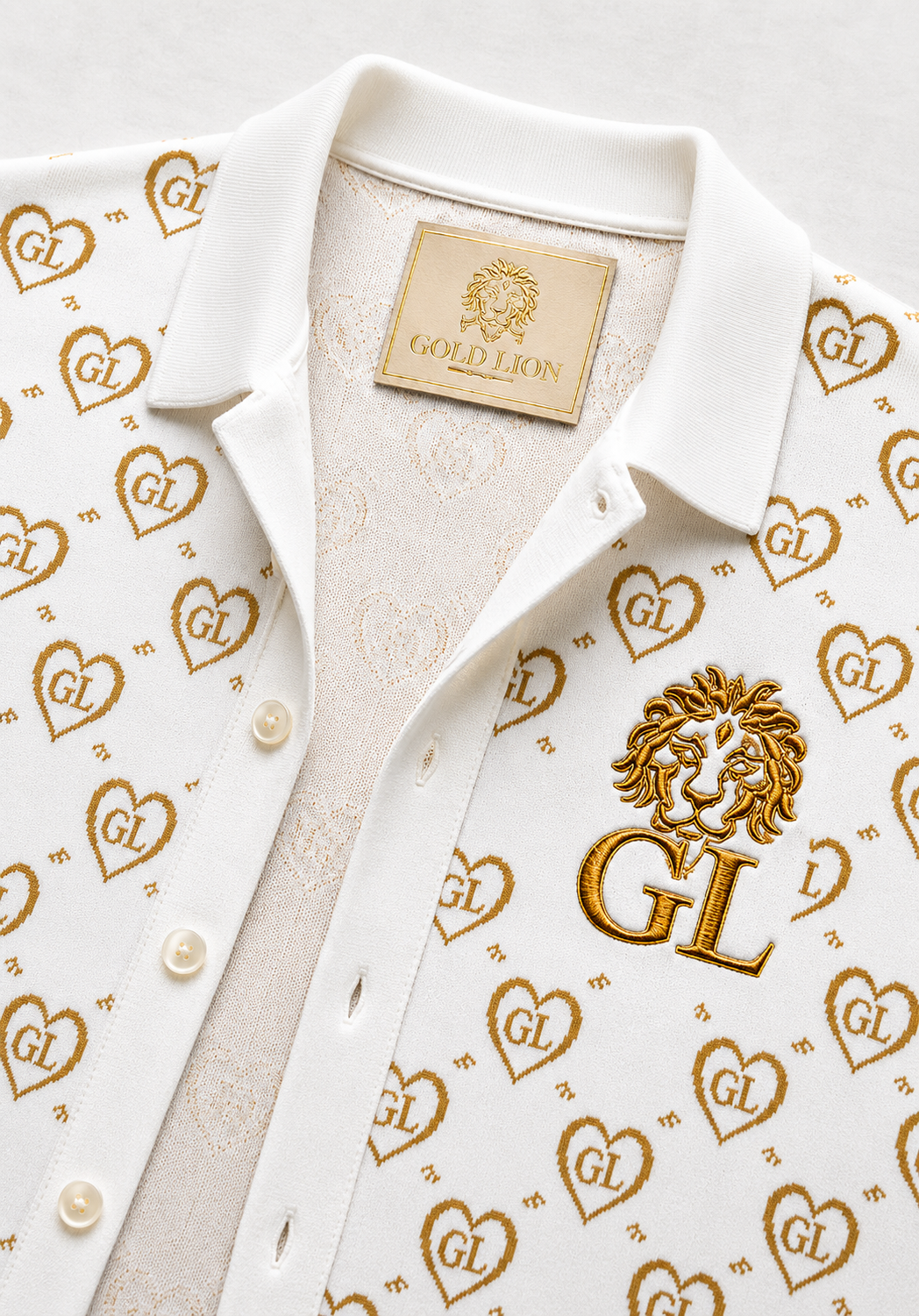 Gold Lion "GL" Monogram Polo