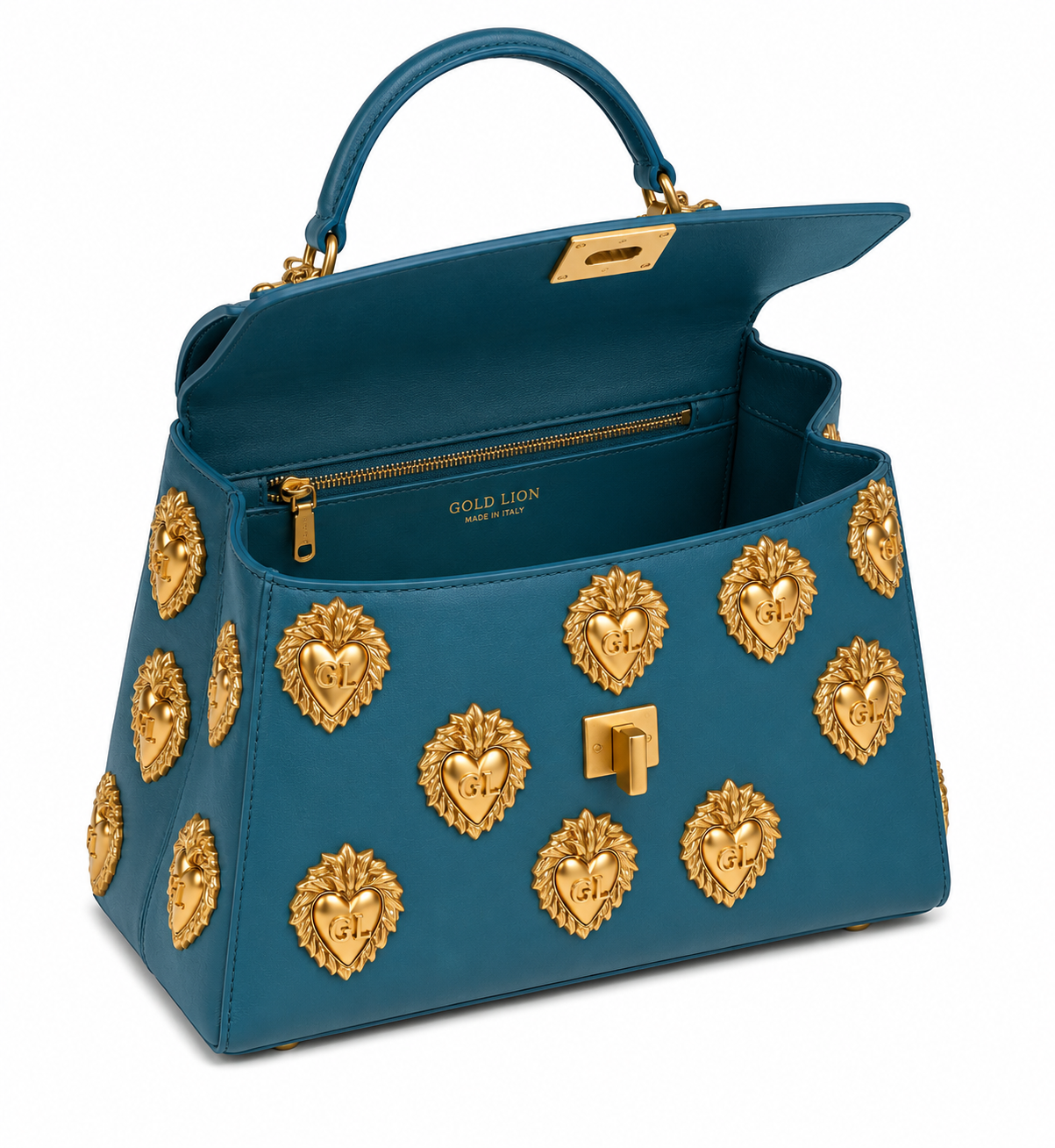 Gold Lion Lion Heart Top Handle Bag