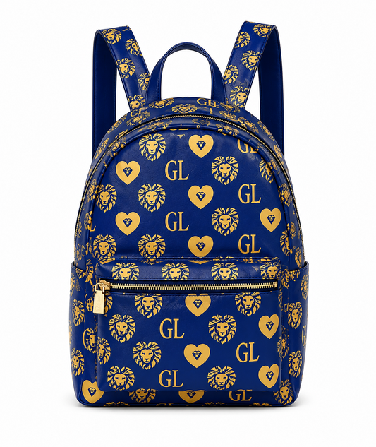 Gold Lion Monogram Backpack