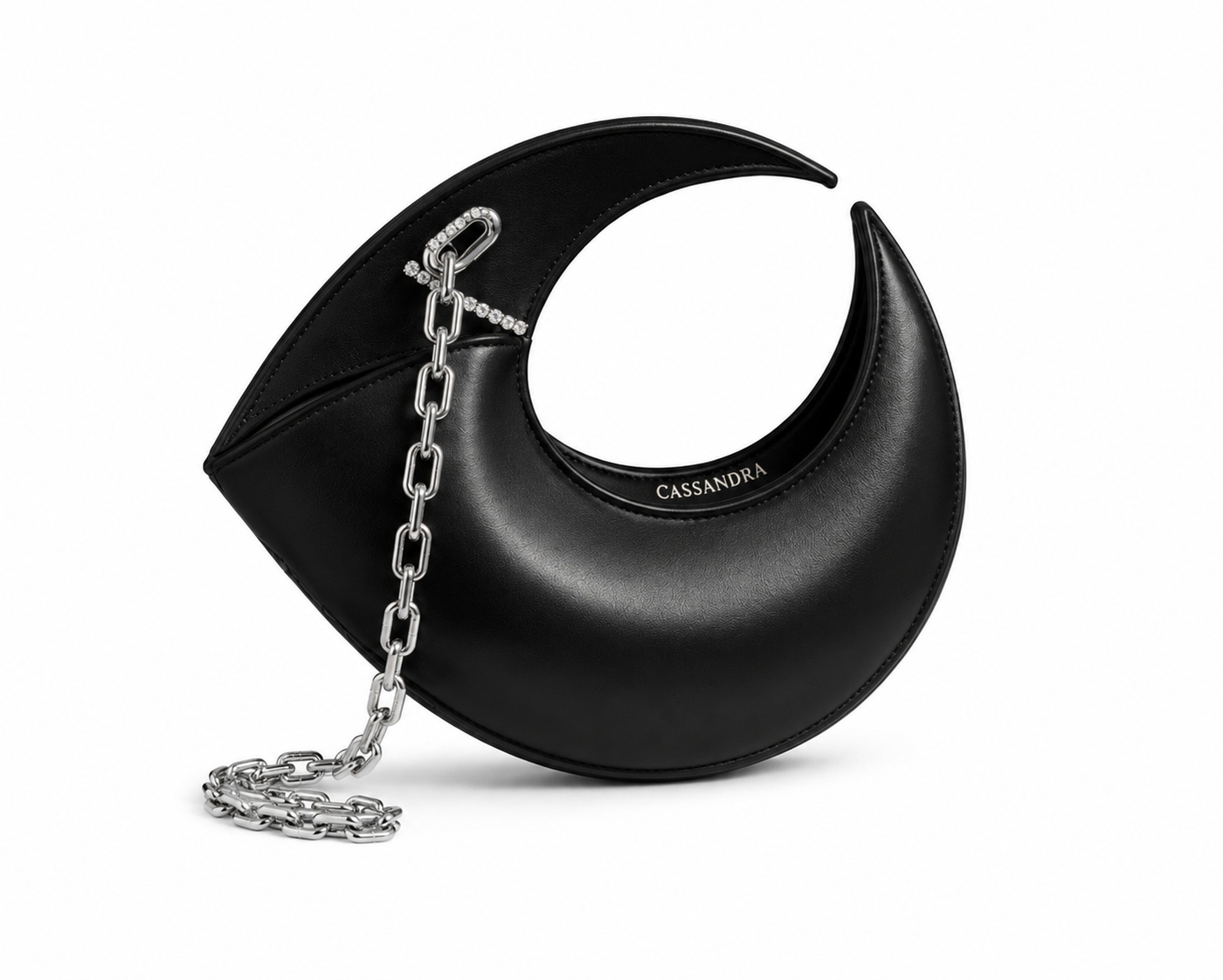 CASSANDRA DEMILUNE IN SMOOTH LEATHER