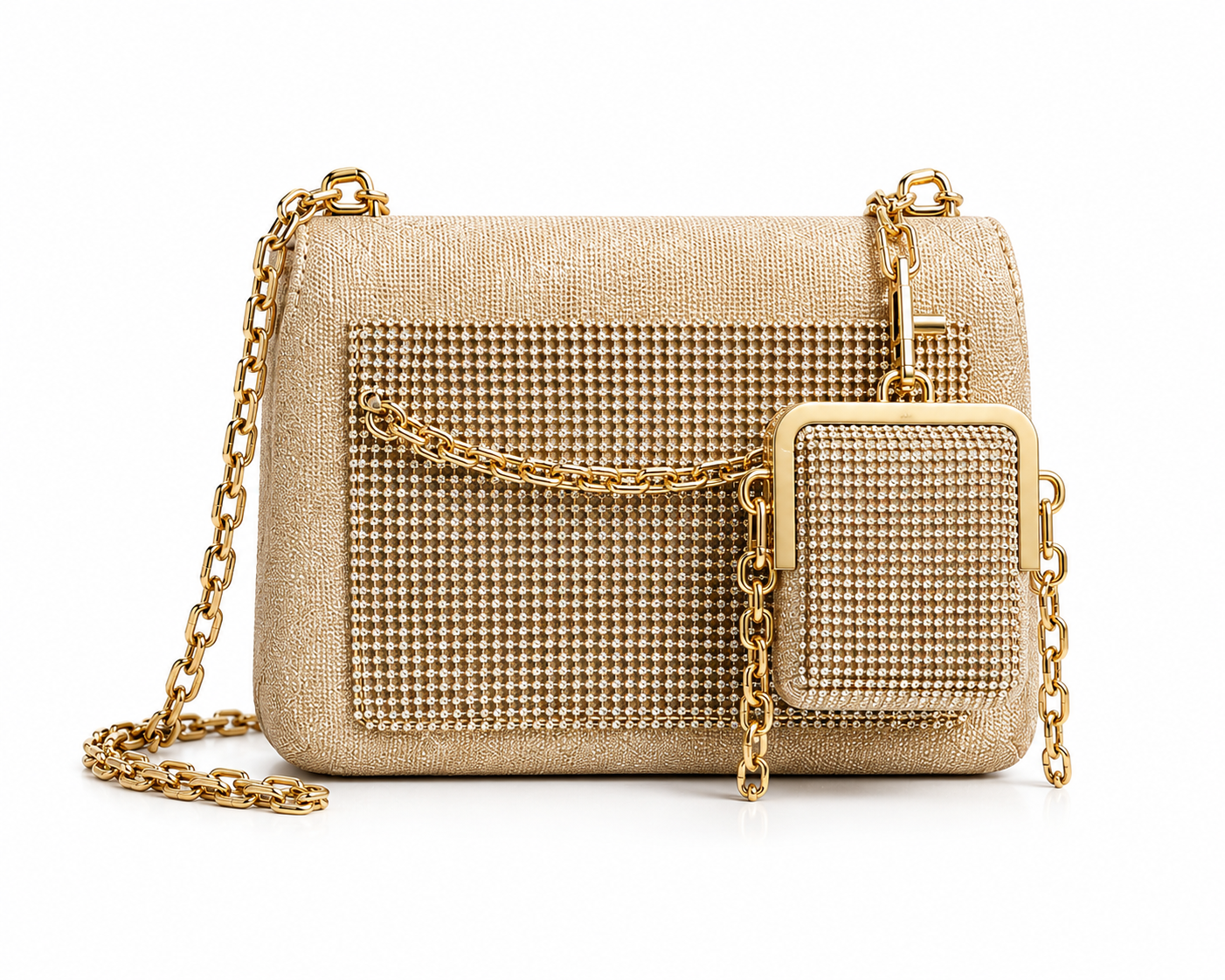CASSANDRA RECTO-VERSO FLAP BAG IN METALLIC METASSÉ
